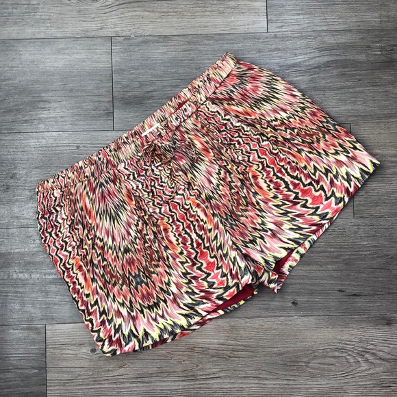 Haute Hippie 100% Silk Shorts Psychedelic Pockets - Picture 1 of 7